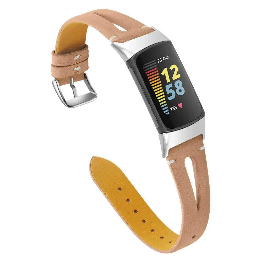 Fitbit Charge 5 6 Leather Band - Stylish Durable Accessory