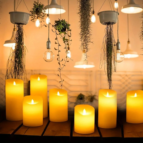 10-120pcs Flameless LED Flickering Pillar Candles – Battery-Operated, Safe, and Reusable for Weddings, Parties, and Home Décor